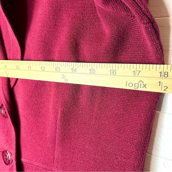ALFANI 🌹 Cardigan Shrug Jacket in Melbec Burgundy Women’s Size M - Picture 8 of 10